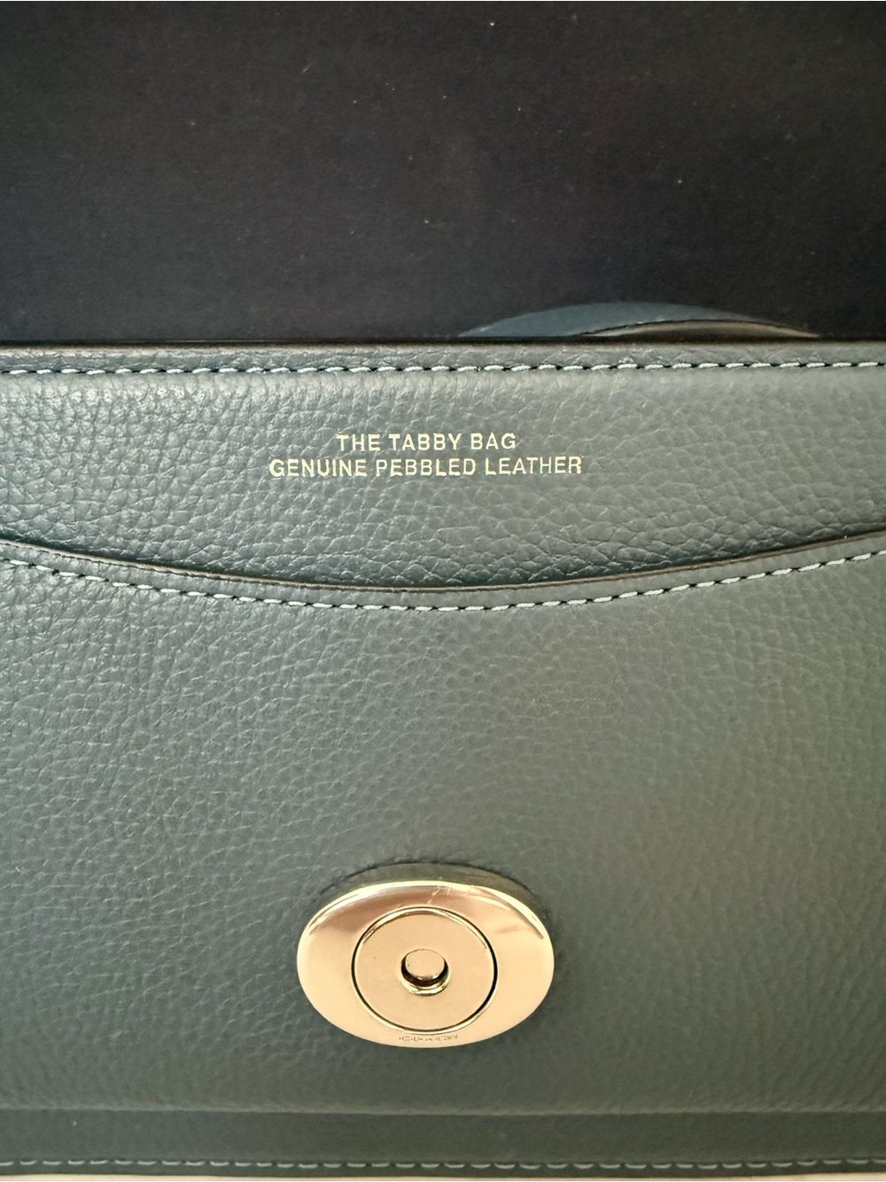 Coach Tabby Shoulder Bag (CH735) in Dark Blue Pebbled Leather with Signature C - Picture 6 of 9